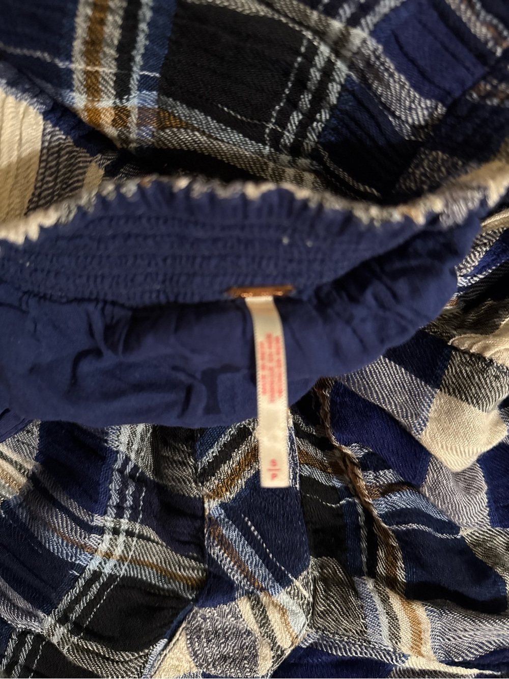 Free People Plaid Maxi Skirt in Navy and White - Picture 4 of 4
